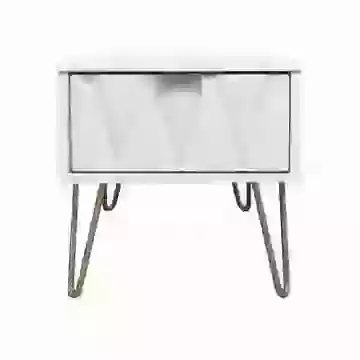 Diamond 1 Drawer Bedside Chest Gold Legs In White or Pink or Blue or Grey